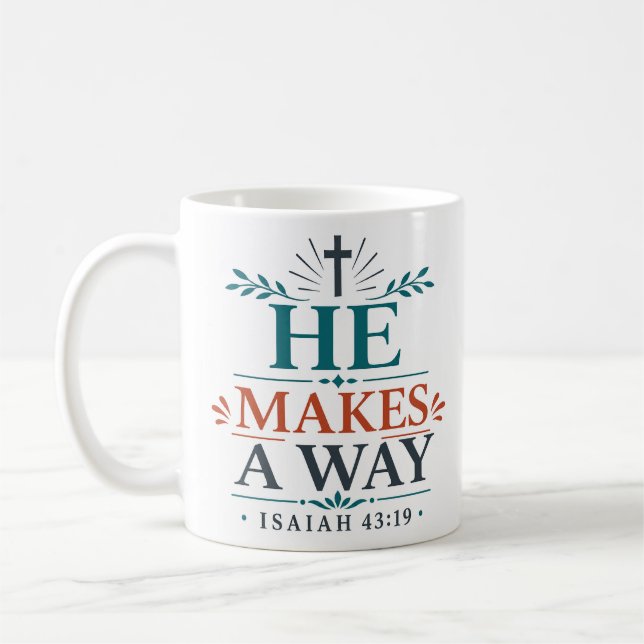 Mug Il fait un chemin Citation chrétienne inspirante (Gauche)