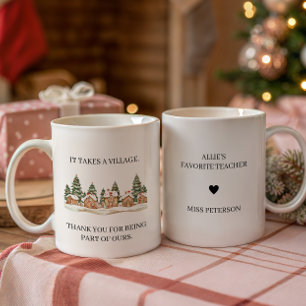 Mug Il faut un village pour Noël : un cadeau pour reme