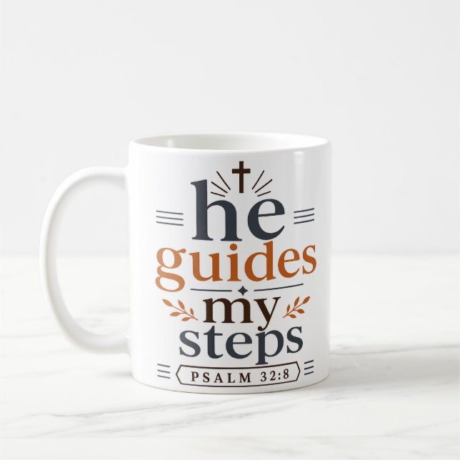 Mug Il guide mes pas Citation chrétienne inspirante (Gauche)