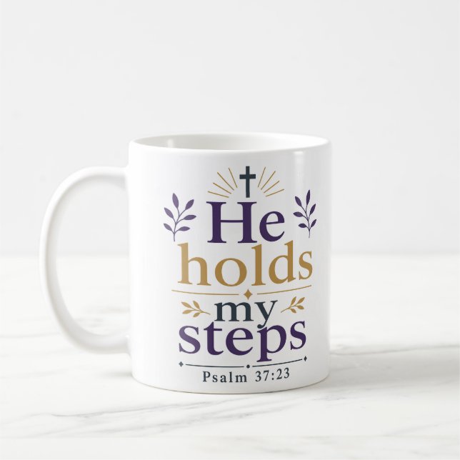 Mug Il guide mes pas Citation chrétienne inspirante (Gauche)