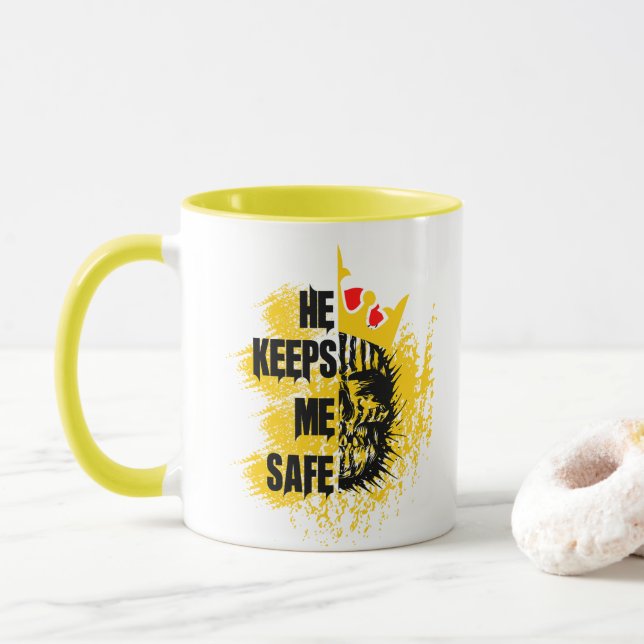 Mug Il Me Protège. | Anniversaire | Couple (Avec donut)