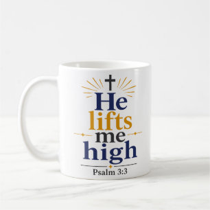 Mug Il me soulève haut Citation de vérité biblique ins