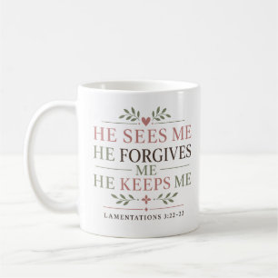 Mug Il me voit, me pardonne et me garde, réconfort chr