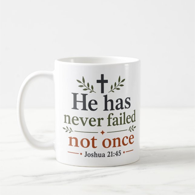 Mug Il n'a jamais échoué Pas une seule fois Réconfort  (Gauche)
