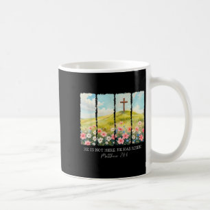 Mug Il n'est pas ici il est ressuscité Croix chrétienn