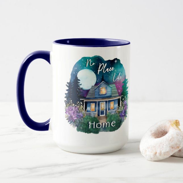 Mug Il n'y a pas d'endroit comme.Accueil Aquarelle Nui (Avec donut)