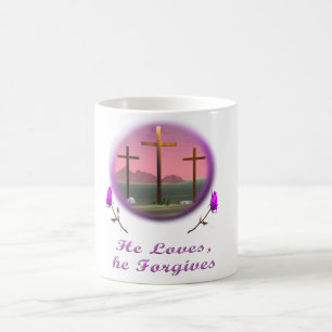 Mug Il pardonne la tasse-cadeau chrétienne