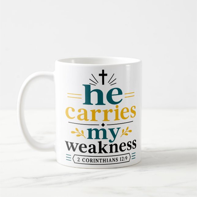 Mug Il Porte Ma Faiblesse Citation De Promesse Des Écr (Gauche)