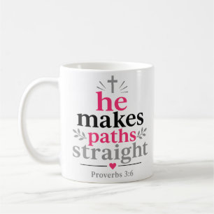 Mug Il Redresse les Chemins Encouragement Chrétien