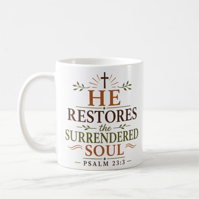 Mug Il restaure l'âme abandonnée Vérité biblique (Gauche)