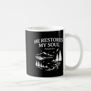 Mug Il restaure mon âme Psaume 23_3 Bible chrétienne V