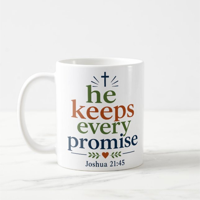 Mug Il tient chaque promesse inspirante de l'Écriture (Gauche)