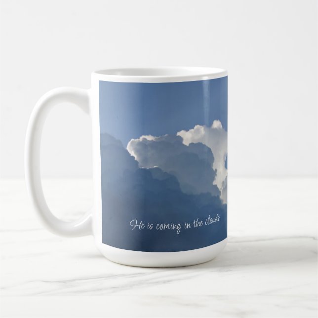 Mug Il vient dans les nuages Citation chrétienne (Gauche)