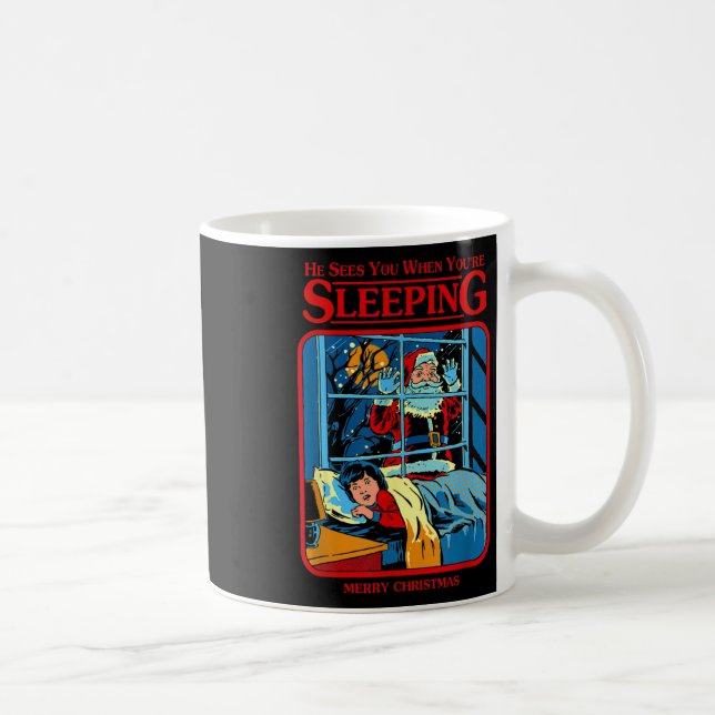 Mug Il vous voit quand vous dormez Joyeux Noël  (Droite)