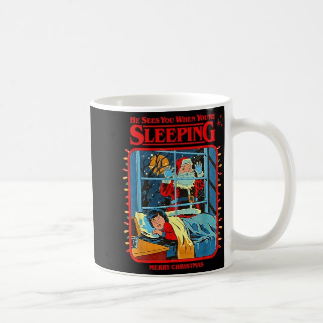 Mug Il vous voit quand vous dormez Joyeux Noël  (Droite)