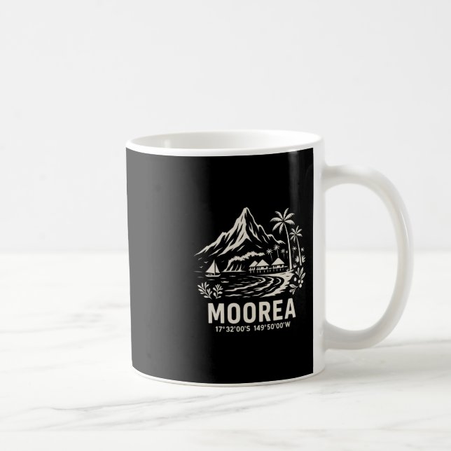 Mug Île de Moorea Polynésie française Vacances à la pl (Droite)