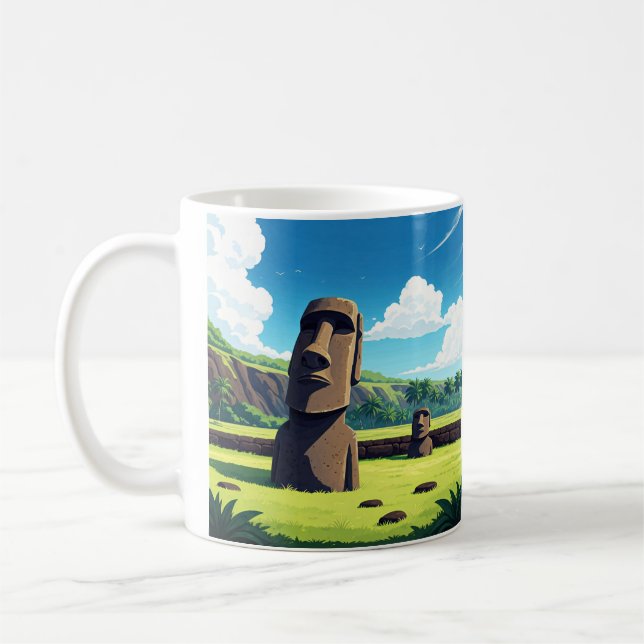 Mug Île de Pâques Chili Moai Voyage (Gauche)