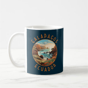 Mug Îles Galapagos Cercle en détresse rétro