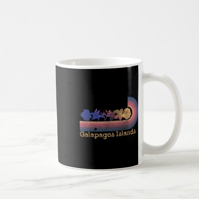 Mug Îles Galapagos Rétro Fleurs Tropicales Style 80's (Droite)