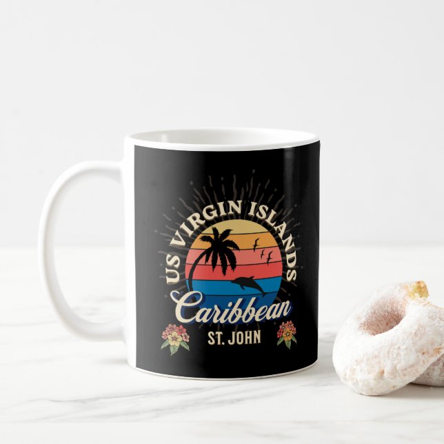 Mug Iles Vierges américaines St. John USVI Sunset Pers (Avec donut)