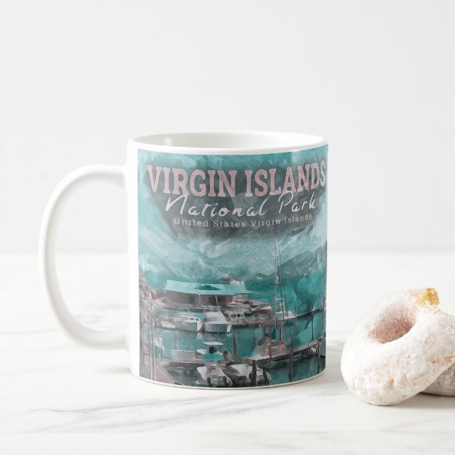 MUG ÎLES VIRGIN ÉTATS-UNIS - NAVIRE COULEUR D'EAU (Avec donut)