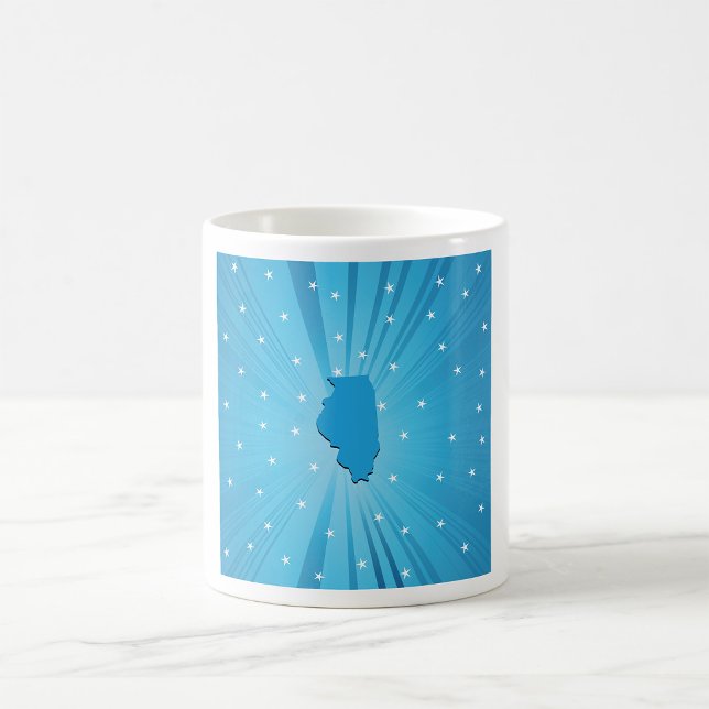 Mug Illinois silhouette étoile bleue éclatée (Créateur téléchargé)
