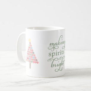 Mug Illuminer les esprits Gingham Arbres de Noël