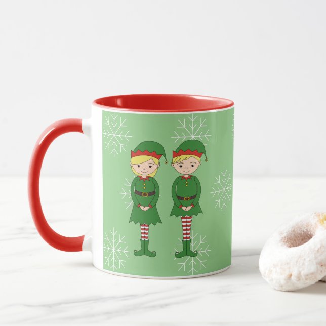 Mug illusima Elf Enfants Noël Flocons de Neige Vert Cl (Avec donut)