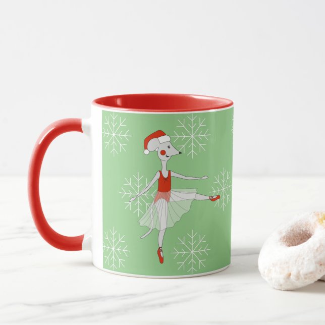 Mug illusima Souris de Noël Snowflakes Ballerina (Avec donut)