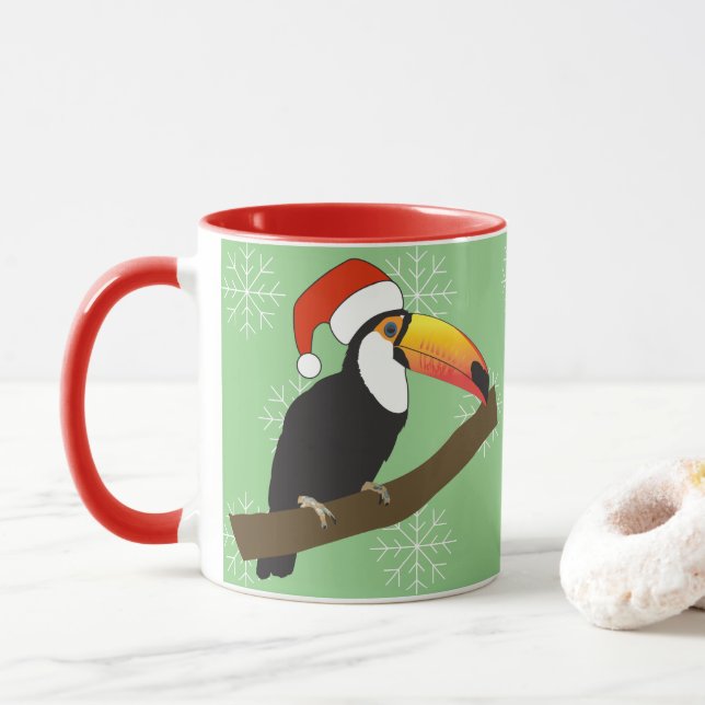 Mug illusima Toucan Noël Snowflakes (Avec donut)