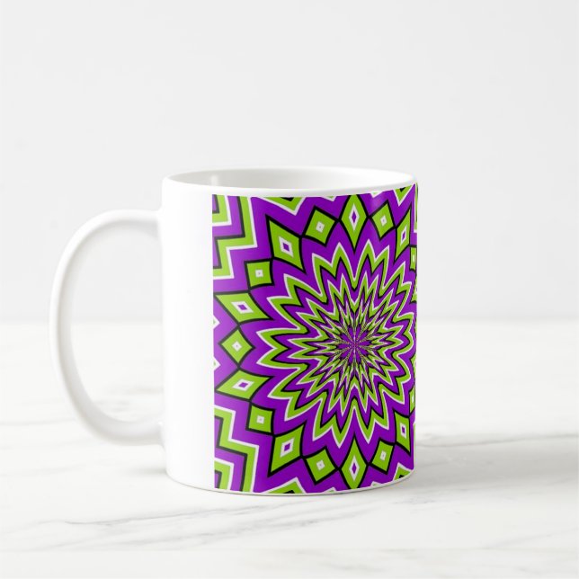 Mug Illusion Optique Fou - Vert Fleur et Violet (Gauche)