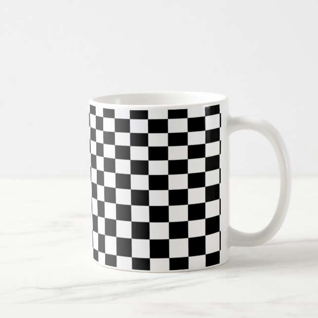 Mug Illusion optique Vérificateurs noir et blanc (Droite)
