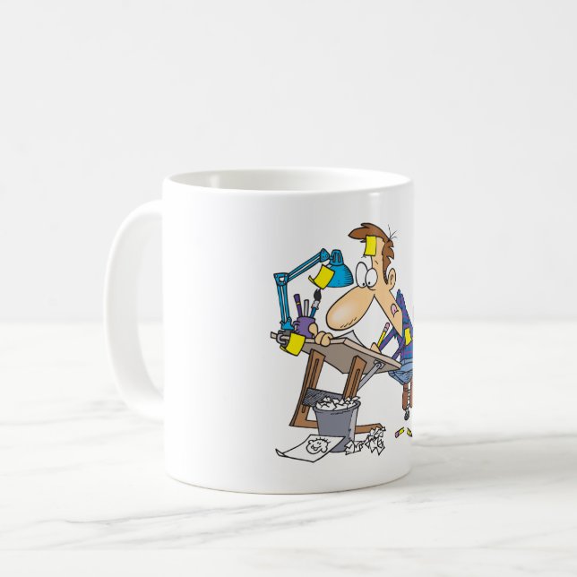 Mug Illustrateur Frustré Dessinateur de Bande Dessinée (Devant gauche)