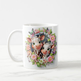 Mug Illustration 3D de la fête des mères Vache et veau