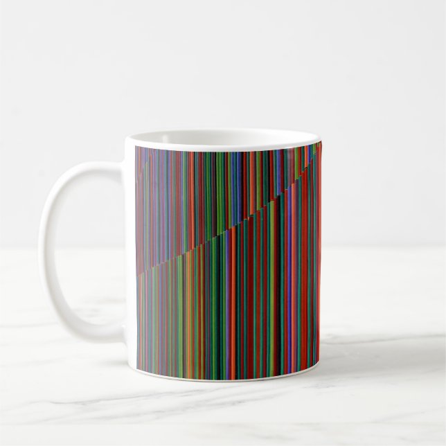 Mug Illustration à rayures multicolores (Gauche)