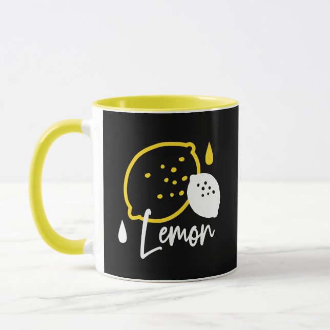 Mug Illustration Abstraite au citron - Art des agrumes (Gauche)