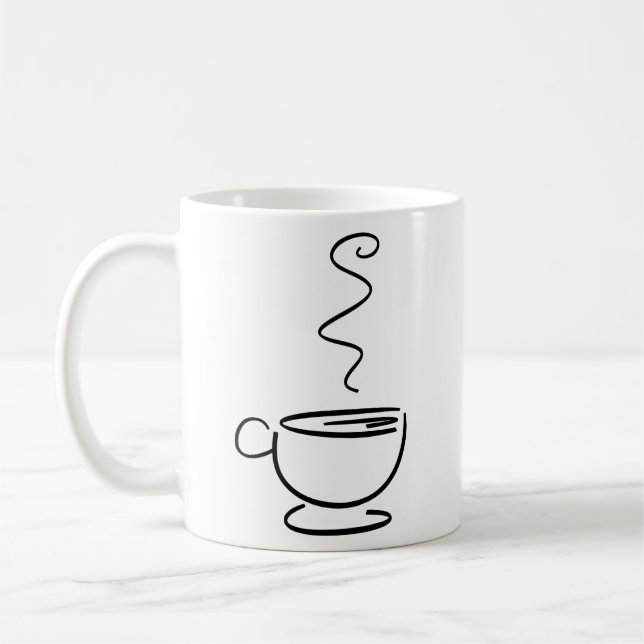 Mug Illustration abstraite de boisson au café (Gauche)