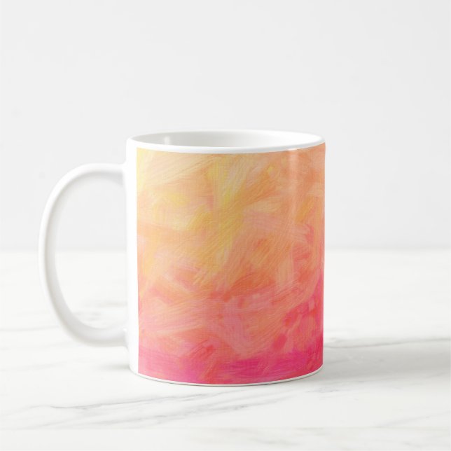Mug Illustration Abstraite de Brus de soie rose et jau (Gauche)