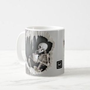 Mug Illustration Abstraite éffrayante Skeleton 3D Hall