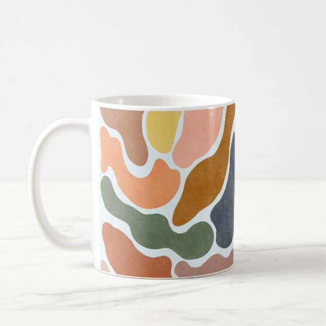 Mug Illustration abstraite moderne aux tons terreux. (Gauche)