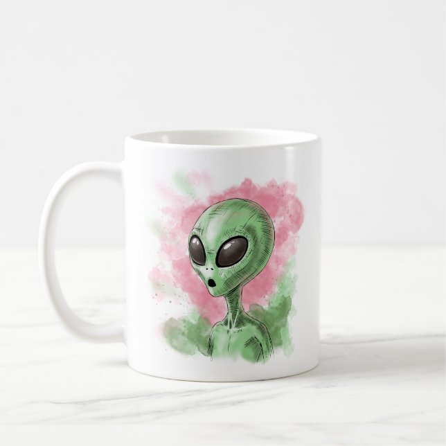 Mug Illustration Alien classique (Gauche)