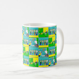 Mug Illustration amusante de footballeurs et fans sur 