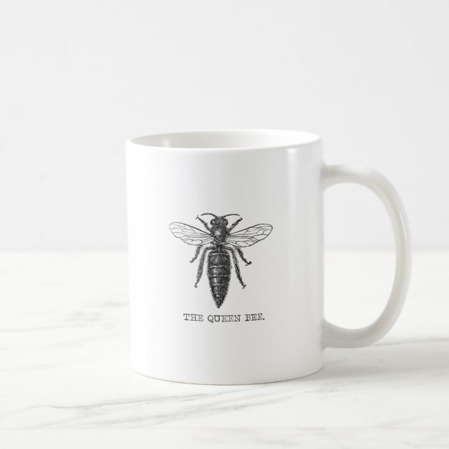Mug Illustration Antique d'Insecte de Bourdon Reine Ab (Droite)