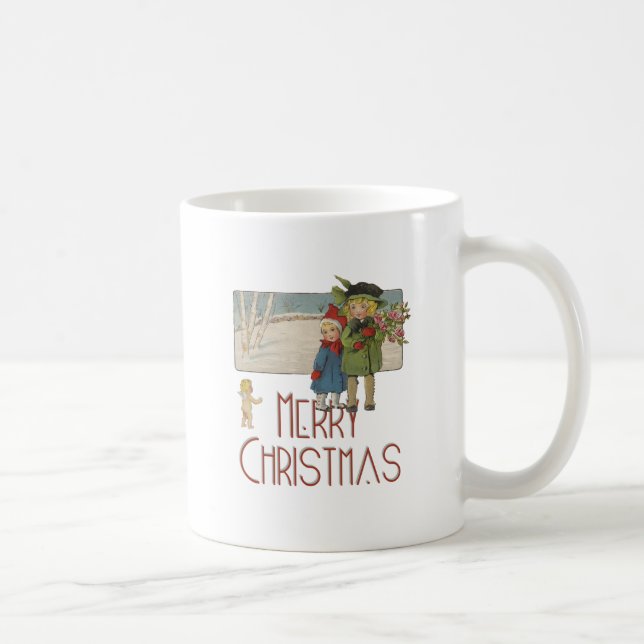 Mug Illustration Antique Enfants Noël 1920 (Droite)