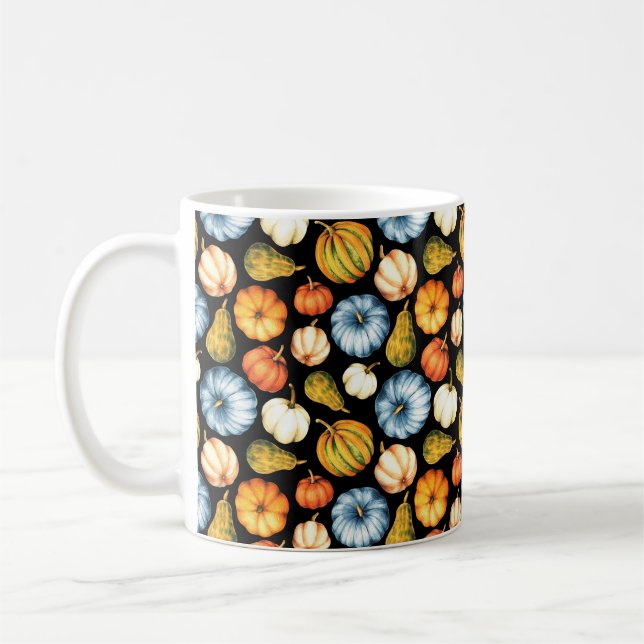 Mug Illustration aquarelle avec citrouille. Voie trans (Gauche)