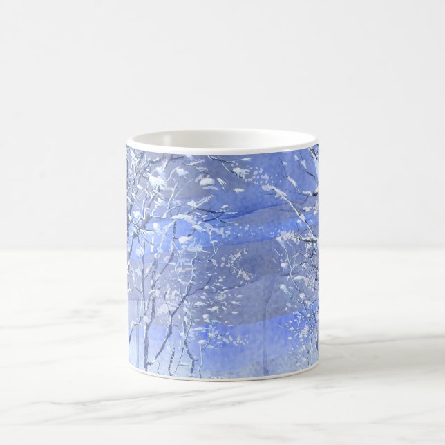 Mug Illustration aquarelle de forêt hivernale minimale (Centre)
