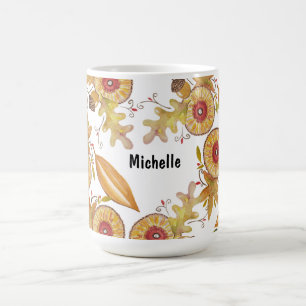 Mug Illustration aquarelle de l'automne aux glands ora