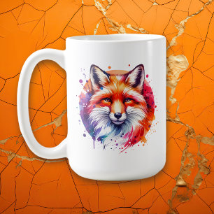 Mug Illustration aquarelle Fox personnalisée