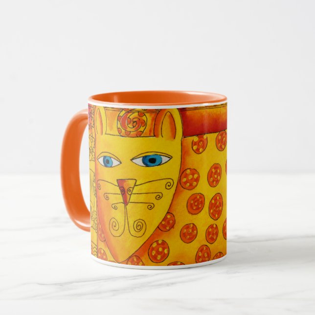 Mug Illustration aquarelle léopard à motifs (Devant gauche)