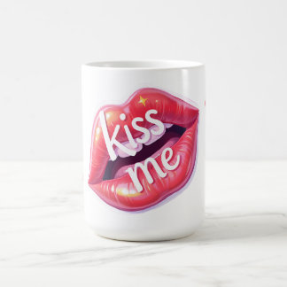 Mug Illustration artistique de lèvres rouges brillante